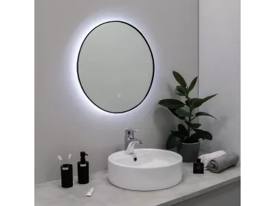 Зеркало FIXSEN с подсветкой LED круглое 60х60 см черное (FX-1060B)