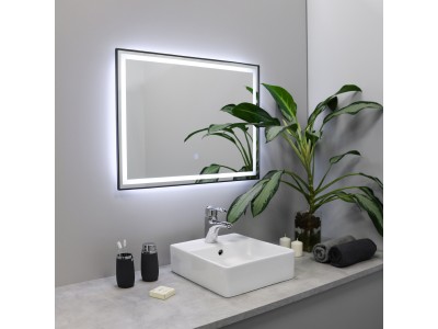 Зеркало FIXSEN с подсветкой LED прямоугольное 90х70 см графит (FX-2090F)