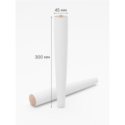 Опора мебельная, 2 шт, массив березы, 30 см, белый, Optima Home, IDDIS, OPH30W1i96