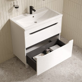 Тумба с умывальником, напольная, 80 см, белый, Ray, IDDIS, RAY80WFi95K