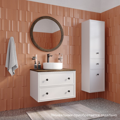 Тумба подвесная со столешницей МДФ, макадамия орех 70 см IDDIS Torr белый матовый (TOR70WMi95K)