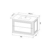 Тумба с умывальником, подвесная, 80 см, белый, Oxford Neo, IDDIS, (OXN80W0i95K)
