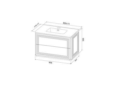 Тумба с умывальником, подвесная, 80 см, белый, Oxford Neo, IDDIS, (OXN80W0i95K)