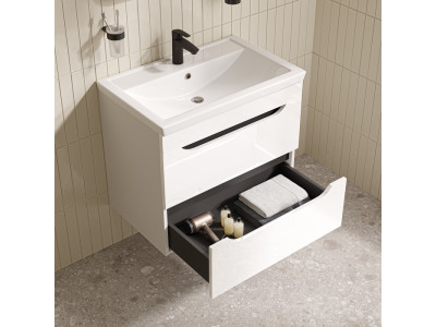 Тумба с умывальником, подвесная, 70 см, белый, Ray, IDDIS, RAY70W0i95K