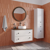 Тумба подвесная со столешницей МДФ, макадамия орех 80 см IDDIS Torr белый матовый (TOR80WMi95K)