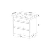 Тумба с умывальником, подвесная, 60 см, белый, Zodiac X, IDDIS, ZDX60W0i95K подходит умыв. 4076000i28