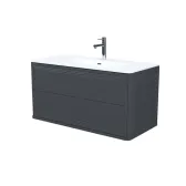 Тумба с умывальником, подвесная, 100 см, темно-серый, Oxford Neo, IDDIS, (OXN10D0i95K)