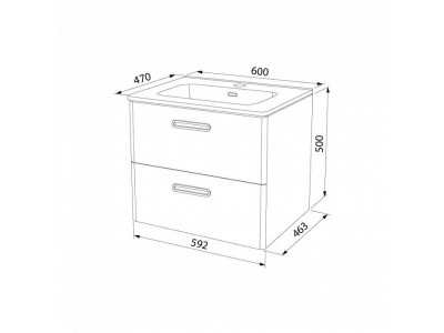 Тумба с раковиной IDDIS Brick 60 подвесная белая (BRI60W0i95K)