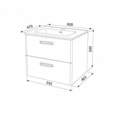 Тумба с раковиной IDDIS Brick 60 подвесная белая (BRI60W0i95K)