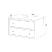 Тумба IDDIS подвесная, со столешницей, 80 см, белый матовый, Torr (TOR80WBi95K)