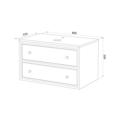 Тумба IDDIS подвесная, со столешницей, 80 см, белый матовый, Torr (TOR80WBi95K)