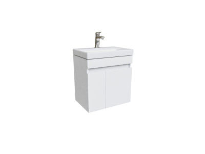 Тумба с умывальником IDDIS подвесная с дверцами, белая, 50 см, Zodiac. Подходит ум. 3505000i28 (ZOD5CD0i95K)