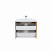 Тумба с умывальником IDDIS подвесная 60 см белая/золотистый дуб Cloud (CLO60Y0i95K)