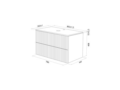 Тумба подвесная со столешницей IDDIS Aiger 80 см, белый (AIG80W0i95K)