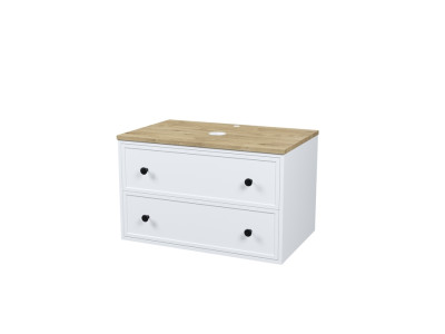 Тумба подвесная со столешницей МДФ, дуб верона 80 см IDDIS Torr белый матовый (TOR80WVi95K)