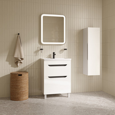 Тумба с умывальником, напольная, 60 см, белый, Ray, IDDIS, RAY60WFi95K