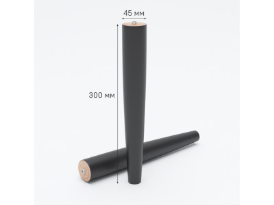 Опора мебельная, 2 шт, массив березы, 30 см, черный, Optima Home, IDDIS, OPH30B1i96