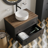 Тумба подвесная со столешницей МДФ, макадамия орех 80 см IDDIS Torr темно-серый (TOR80DMi95K)