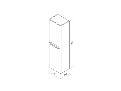 Пенал подвесной IDDIS Edifice 35 см белый (EDI35W0i97)