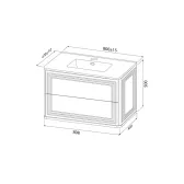 Тумба с умывальником, подвесная, 80 см, темно-серый, Oxford Neo, IDDIS, (OXN80D0i95K)