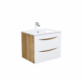 Тумба с умывальником IDDIS подвесная 60 см белая/золотистый дуб Cloud (CLO60Y0i95K)