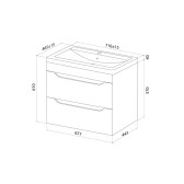 Тумба с умывальником, подвесная, 70 см, белый, Ray, IDDIS, RAY70W0i95K