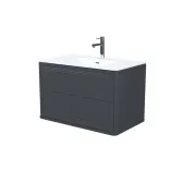 Тумба с умывальником, подвесная, 80 см, темно-серый, Oxford Neo, IDDIS, (OXN80D0i95K)