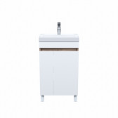 Тумба с умывальником IDDIS напольная с дверцами 50 см белая/под дерево Zodiac (ZOD5ADFi95K)