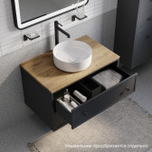 Тумба подвесная со столешницей МДФ, дуб верона 80 см IDDIS Torr темно-серый (TOR80DVi95K)