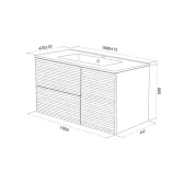 Тумба с умывальником, подвесная, 100 см, белый, Bild, IDDIS, (BIL10W0i95K)