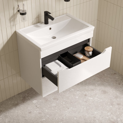 Тумба с умывальником, подвесная, 70 см, белый, Ray, IDDIS, RAY70W0i95K