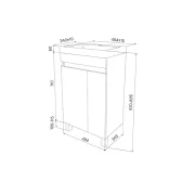 Тумба с умывальником IDDIS напольная с дверцами 50 см белая/под дерево Zodiac (ZOD5ADFi95K)