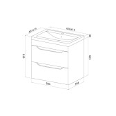 Тумба с умывальником, подвесная, 60 см, белый, Ray, IDDIS, RAY60W0i95K