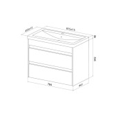 Тумба с умывальником, подвесная, 80 см, белый, Zodiac X, IDDIS, ZDX80W0i95K подходит умыв. 4078000i28