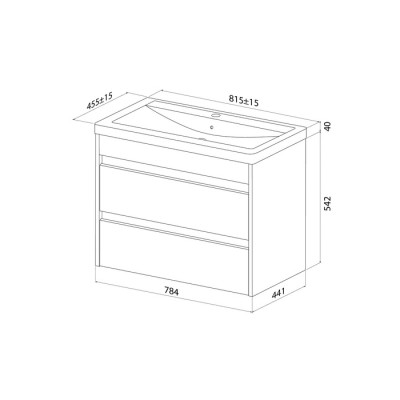 Тумба с умывальником, подвесная, 80 см, белый, Zodiac X, IDDIS, ZDX80W0i95K подходит умыв. 4078000i28