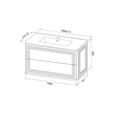 Тумба с умывальником, подвесная, 100 см, темно-серый, Oxford Neo, IDDIS, (OXN10D0i95K)