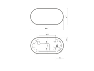 Зеркало с подсветкой IDDIS Uniq 3 в 1, два навеса, 90/45 см (UNI9045i98)
