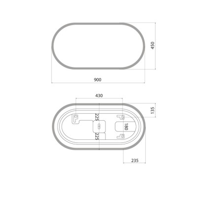 Зеркало с подсветкой IDDIS Uniq 3 в 1, два навеса, 90/45 см (UNI9045i98)