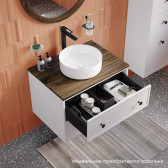 Тумба подвесная со столешницей МДФ, макадамия орех 70 см IDDIS Torr белый матовый (TOR70WMi95K)