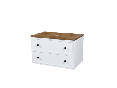 Тумба подвесная со столешницей МДФ, макадамия орех 80 см IDDIS Torr белый матовый (TOR80WMi95K)