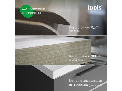 Пенал подвесной, 30 см, серый, Слайд Икс (Slide X), IDDIS, SLX30G0i97