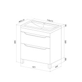 Тумба с умывальником, напольная, 70 см, белый, Ray, IDDIS, RAY70WFi95K