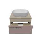 Тумба Runo Вудлайн 65 подвесная розовая/бежевая под накладной умывальник (00-00004899)