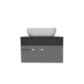 Тумба Runo Вудлайн 65 подвесная темно-серая/серая под накладной умывальник (00-00004898)