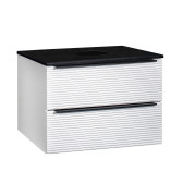 Тумба Runo Орлеан 60 белый матовый чёрный подвесная под накладной умывальник (00-00004649)