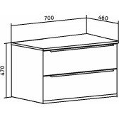 Тумба Runo Мальта 70 подвесная розовая/бежевая (00-00004896)