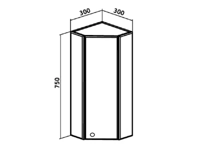 Зеркальный шкаф Runo угловой Кредо 30 (00000001108)