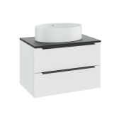 Тумба Runo Орлеан 60 белый матовый чёрный подвесная под накладной умывальник (00-00004649)