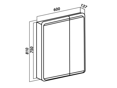 Зеркальный шкаф Runo Эрика 60  (00-00004153)