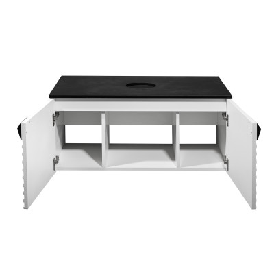 Тумба Runo Андорра 70 белый матовый чёрный подвесная под накладной умывальник (00-00004645)